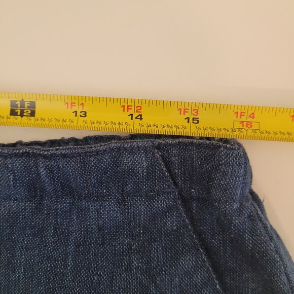 Eddie Bauer 100% Linen Navy Maxi Skirt Size 12 Pockets Modest Beachy Coastal - Picture 6 of 10